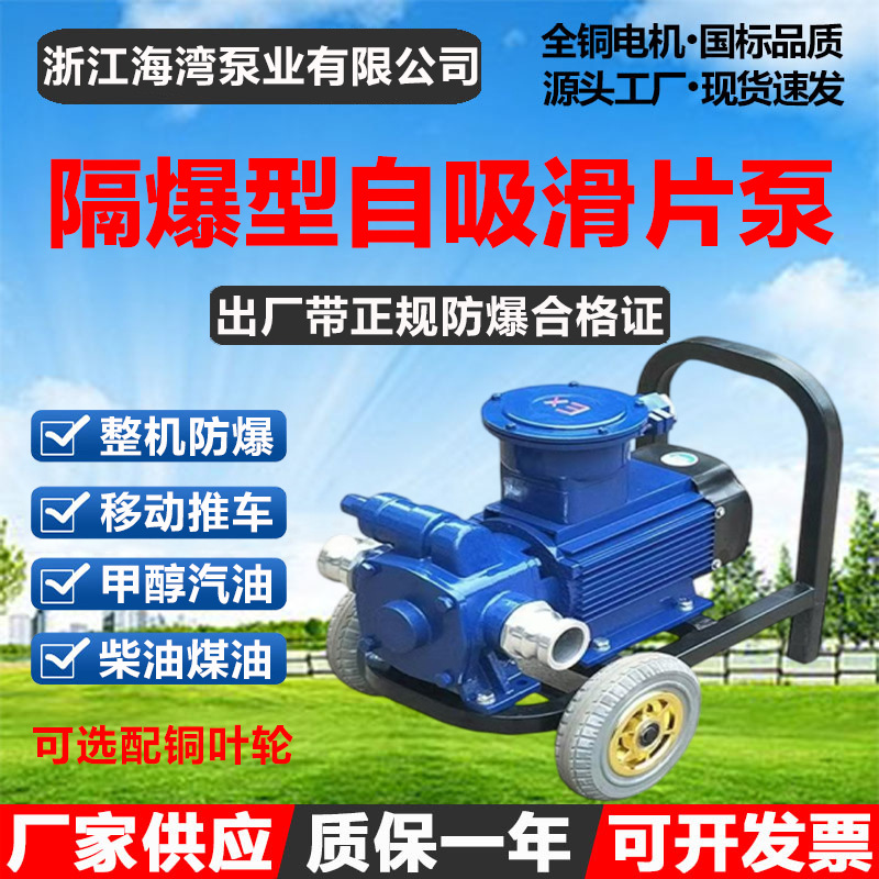 KYB系列防爆型自吸滑片泵加油站移动抽油泵HWX隔爆型油罐车卸油泵