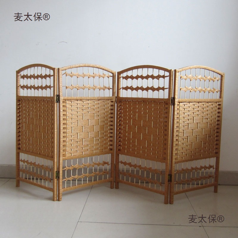 Small Screen Folding Screen Mobile Area Straw Woven Kindergarten Entrance Kindergarten Area Game Partition Screen Metabo
