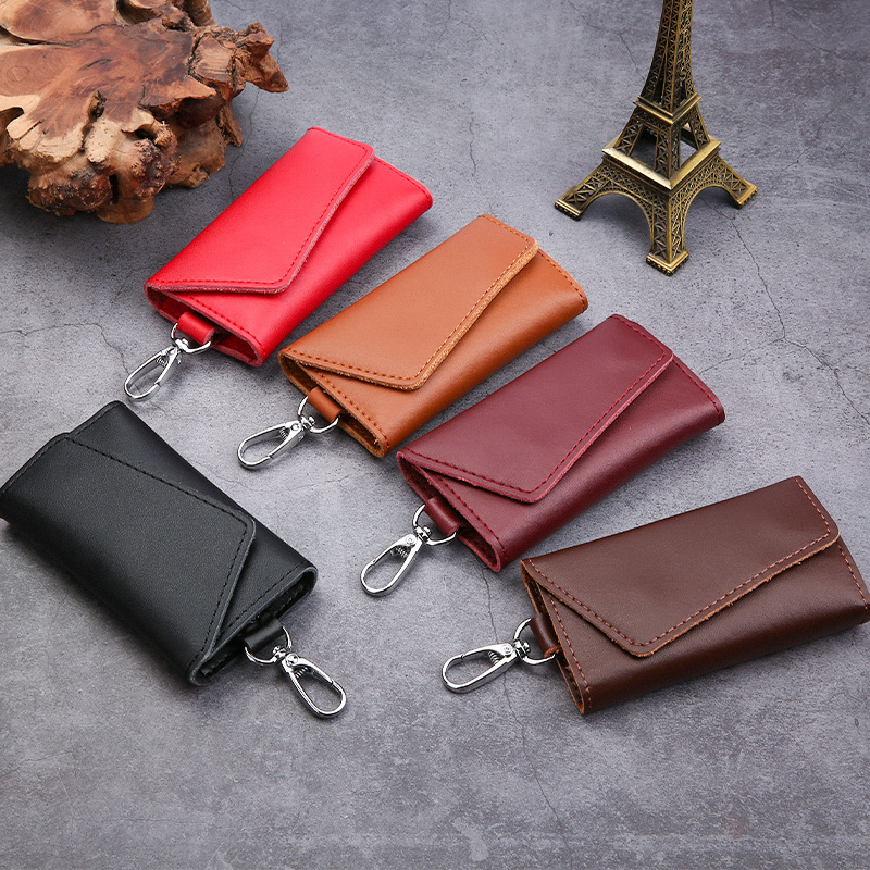 Genuine Cowhide Car Key Bag Manufacturer Wholesale Men's Key Cover Fashionable Women's Home Key Hanging Ysb-01X