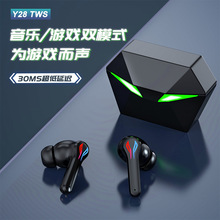 J116外贸跨境专供新款Y28真无线TWS蓝牙6.0迷你游戏低延迟耳机