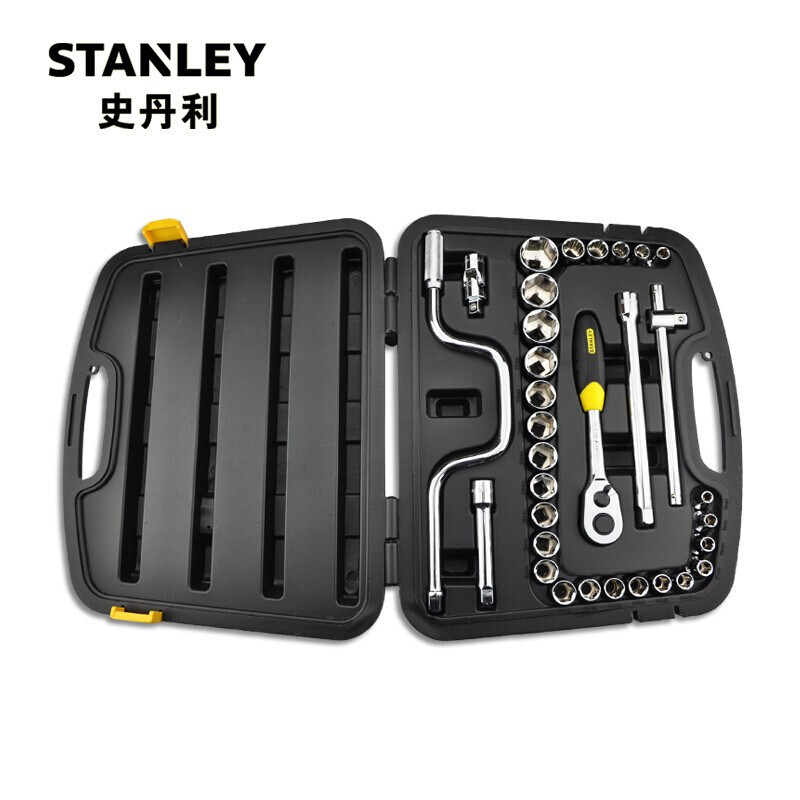 STANLEY STANLEY 멀티 피스 세트 시리즈 메트릭 렌치 소켓 배치 헤드 자동 수리 도구 세트