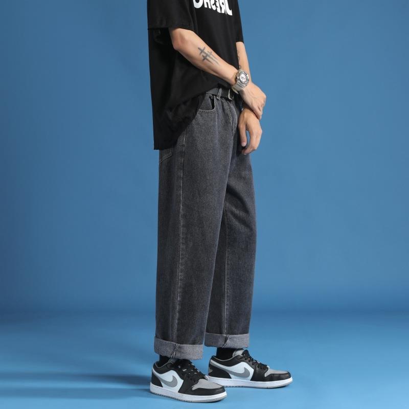 Pantalones de los hombres rectos flojos de los hombres de los pantalones vaqueros que drapean los pantalones a juego de los hombres de moda del estilo de Hong Kong