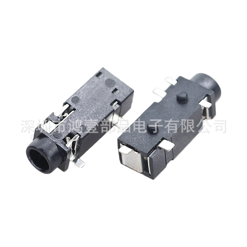 3.5mm口径贴片式5脚贴片SMT长体立体声耳机插座HY-328