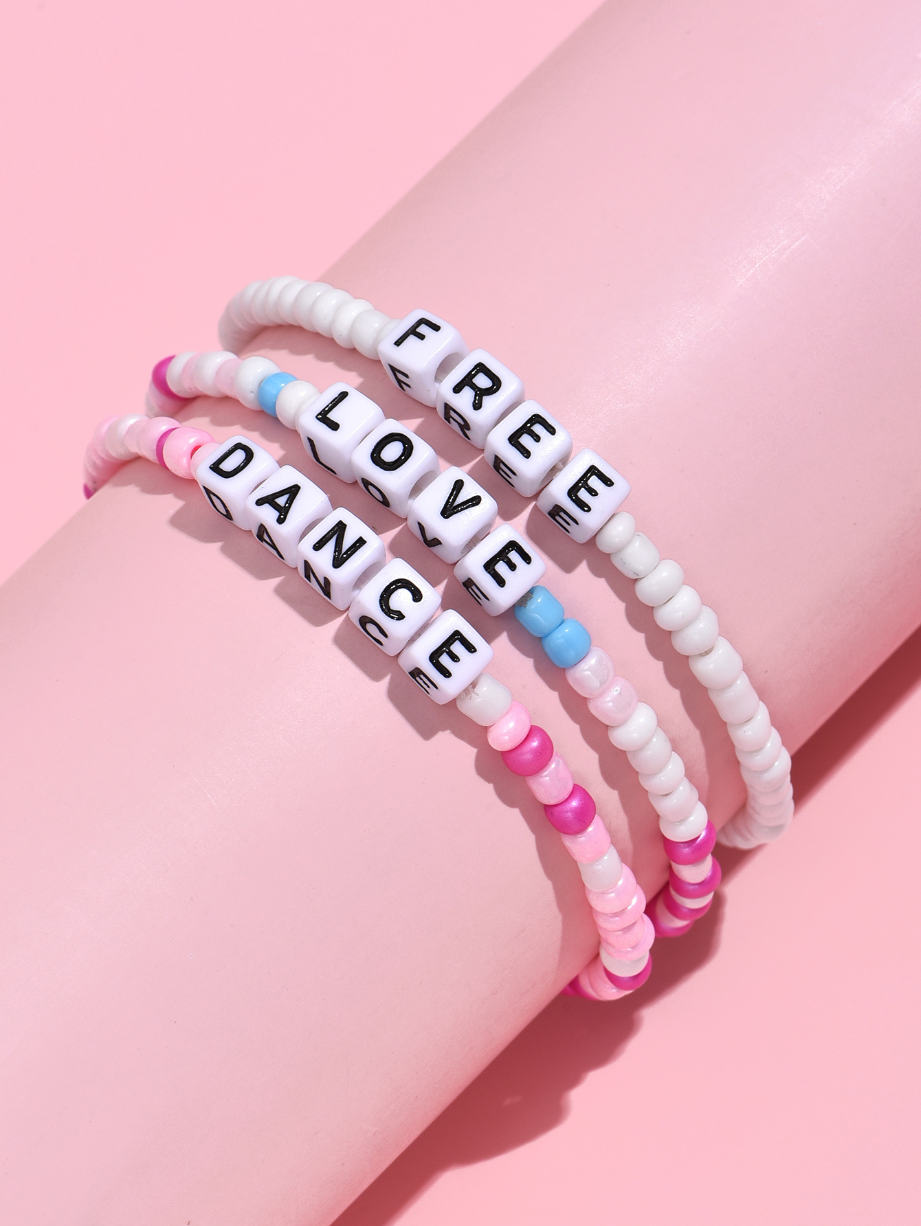 Ethnic Style Letter Plastic Resin Beaded Bracelets 1 Set