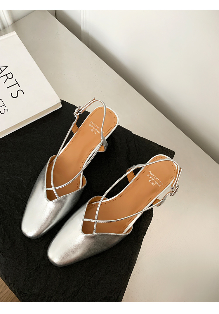 Sandal nữ quai ngang mũi trùm gót vuông 5 cm phong cách Hàn Quốc — đen chi tiết 19