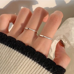 簡約小愛心戒指女時尚個性百搭創意ins風S925銀開口指環食指戒潮