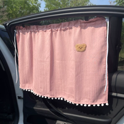 Car curtains – Car curtains, in-car privacy sunshades, privacy - huiqi-cute-style-joyful-bear-2-piece-set-mega-discount-sale-rose-red