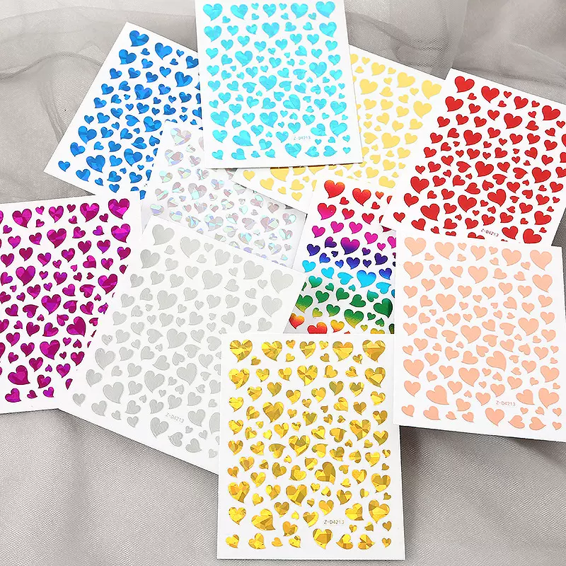 情人节贴纸网红美甲贴纸 指甲贴爱心贴纸贴指甲贴片眼角贴花跨境