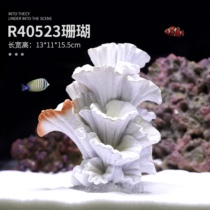 Pecera Simulación Paquete de paisajismo de arrecife de coral falso Acuario Concha Aqua Paisaje acuático Decoración de plantas acuáticas Combinación de casa de evitación