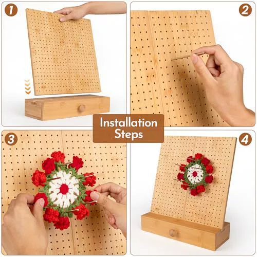 Деревянная шерстяная пластина крючком с выдвижным ящиком ручной формовщик Домашний вязаный крючком ручной работы диск крючком с вышивкой отверстие