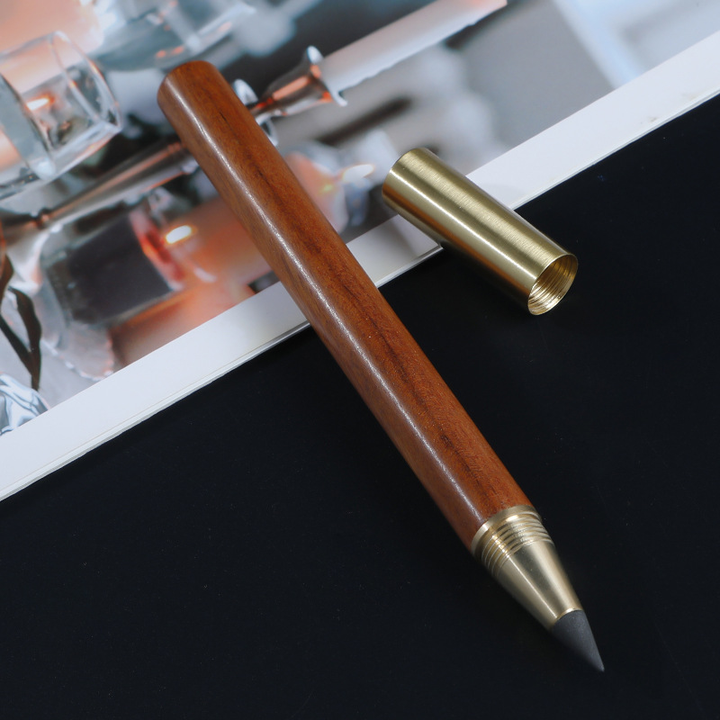 Lápiz eterno de madera que escribe el estudiante que afila borrable-La pintura sin lápiz no es fácil de romper y no puede terminar de escribir el logotipo imprimible del lápiz