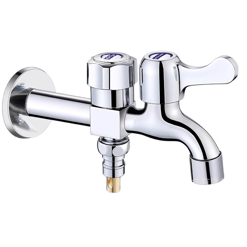 Grifo de apertura rápida de cobre, válvula de retención de agua, grifo de lavadora, grifo de control doble de doble salida universal para el hogar al por mayor