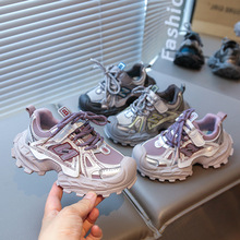 韩版女童厚底网面运动鞋2025秋季新款老爹鞋儿童休闲鞋中大童单鞋