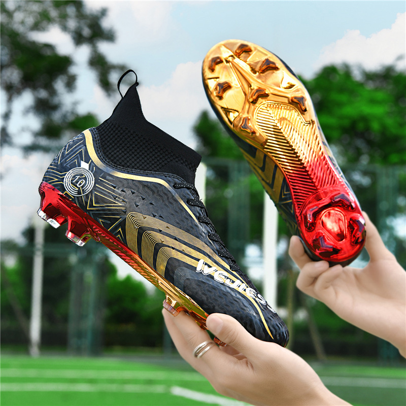 Chaussures de foot à crampons hautes dorées mixte_voghion.com