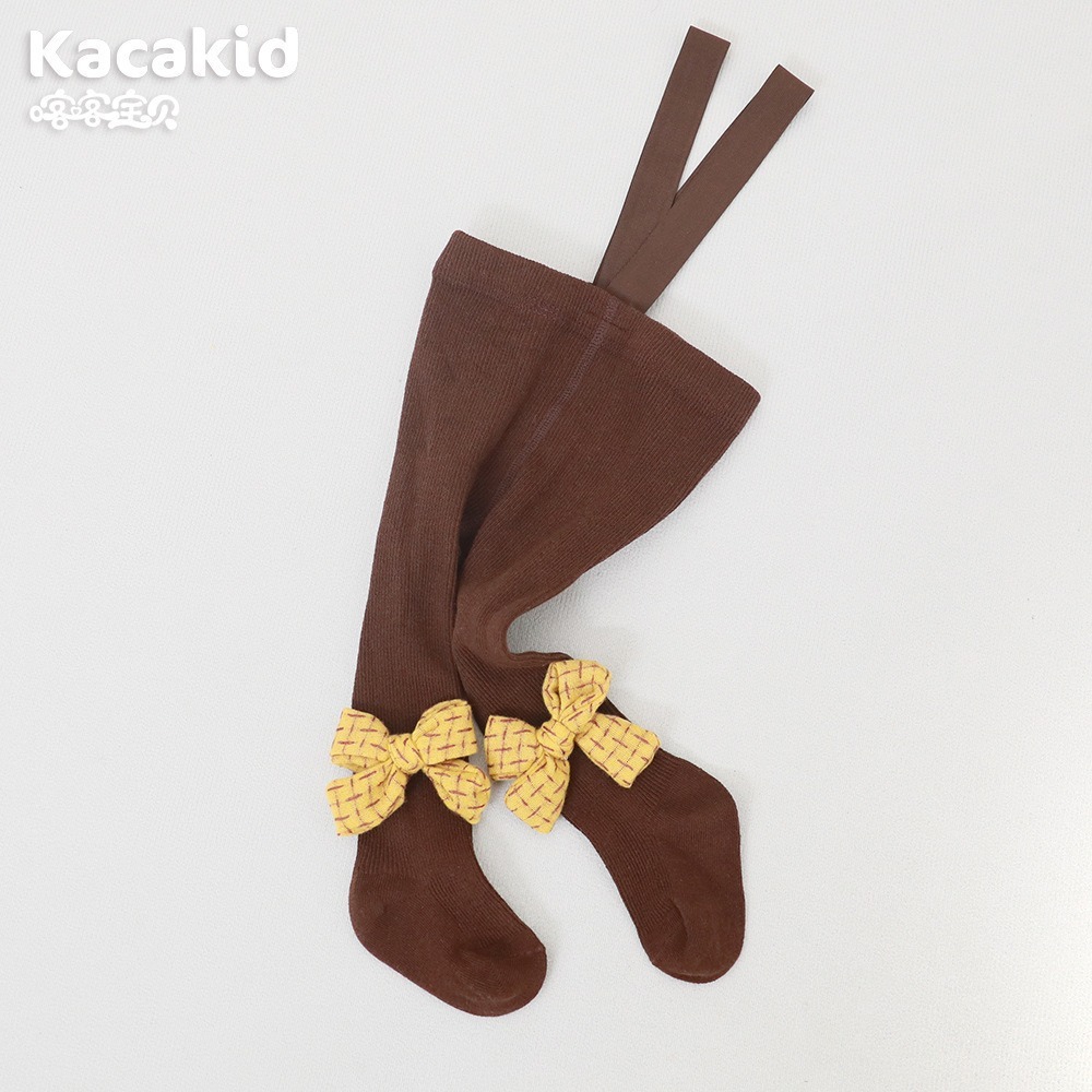 Pantimedias de correa para bebé de primavera y otoño cuidadosamente seleccionadas, pantimedias de protección del vientre de cintura alta, leggings de color sólido para bebés y niños pequeños