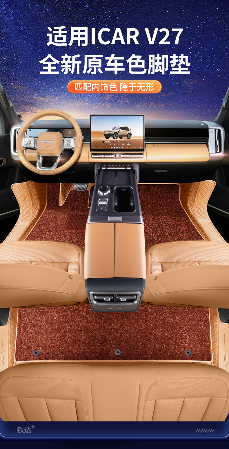 Car Floor Mats for Chery ICAR V27 Full Coverage Interior Modification