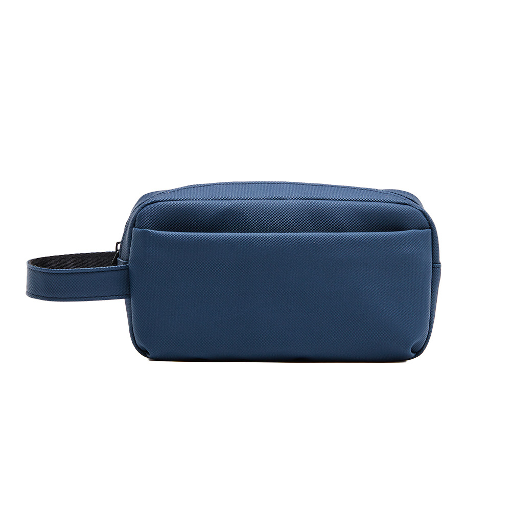 세면도구 가방 - 23*8.5*13.5cm - 다이아몬드 격자 옥스포드 천 - 밝은 파란색