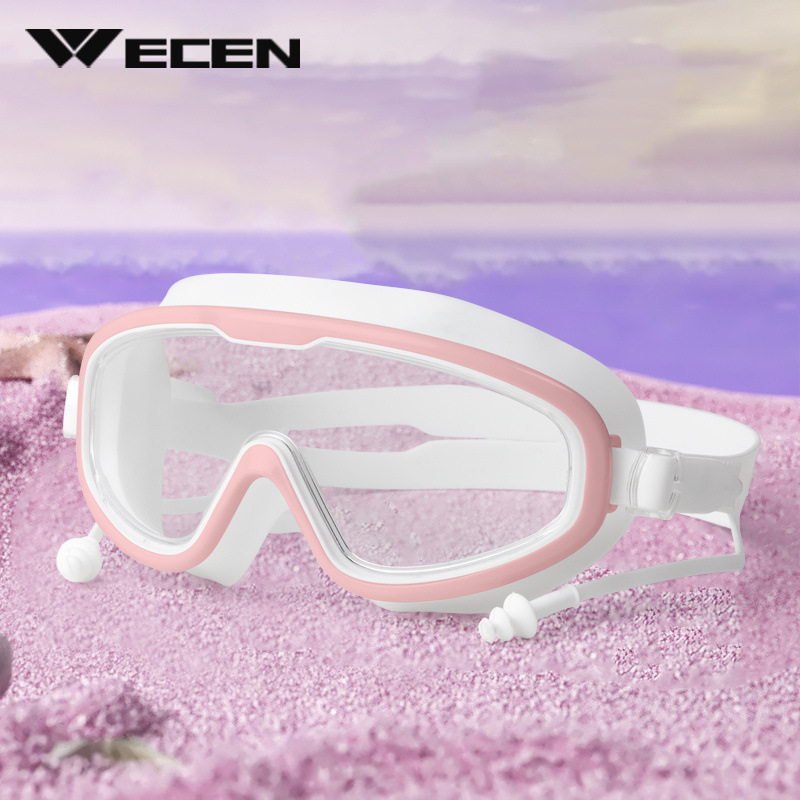 복숭아꽃 파우더 [플랫 스타일]-수영 고글 [HD 방수 및 김서림 방지]