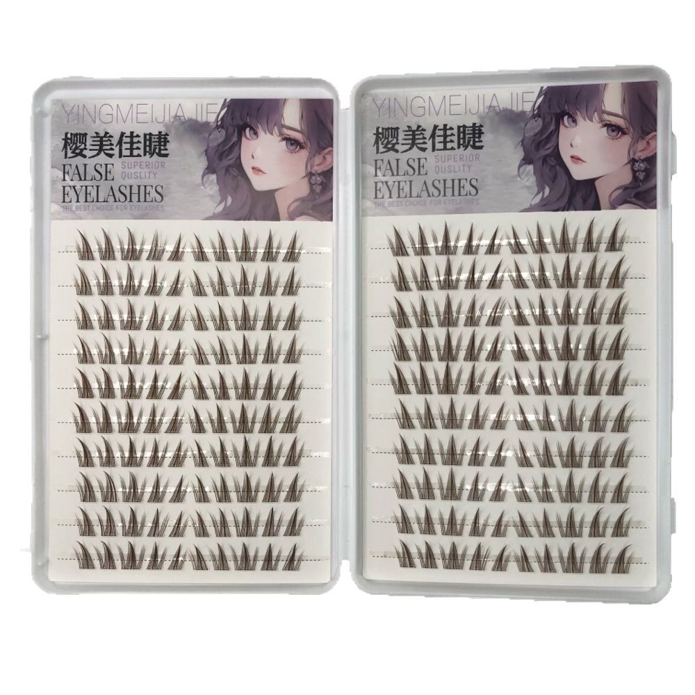 Sin pegamento, sin descarga, estilo popular, simulación de pestañas de niña mariposa marrón, libro de pestañas, pestañas postizas autoadhesivas lindas y puras