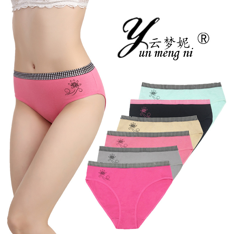 Yunmengni foreign trade large size ladies underwear cross-border spot solid color cotton Women's Mummy pants 4XL large version pants