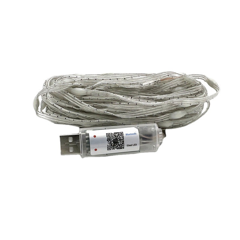 LED Cable de cuero USB5V Cadena de luz de control interno color mágico caballo agua corriente Cadena de luz Bluetooth música melodía traje de enchufe USB