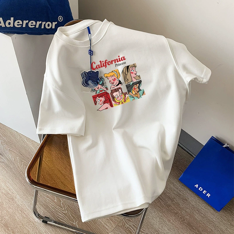  Cotton children's thin T-shirt for elementary school students for leisure, Korean style, for teenagers, oversize