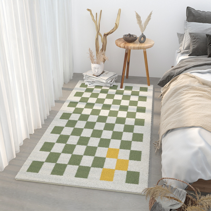 Japonés ins estilo moderno de Cachemira-como manta de noche dormitorio sala de estar alfombra de piso largo engrosada felpa manta de noche se puede fijar