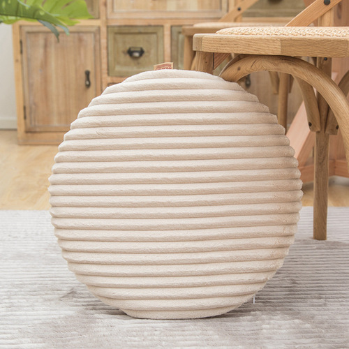 Leather cover with striped flannel round cushion leather 40*40cm floor sofa cushion office beautiful butt cushion leather cover
