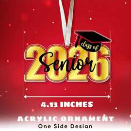 2026毕业季亚克力挂饰 学士帽金色数字装饰品 留念纪念礼物批发