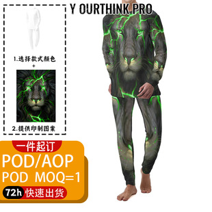 POD a minimum order men's long sleeve suit to map printing cross-border foreign trade Europe and the United States code 3D printing knitted cardigan