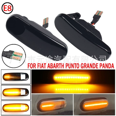 Suitable for Fiat Panda 169 Peugeot Citroen Flowing Water Fender Light Side Turn Signal Car Side Light (Dönmə işıqları) - b-f-01-blackened-flowing-water-single-yellow-light-one-light-strip-old-style