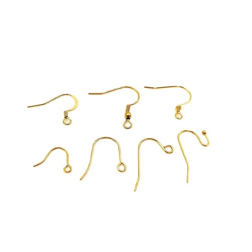 Cross-border supply Korean titanium steel ear hooks vacuum electric 18K electroplated gold ear hooks diy jewelry accessories