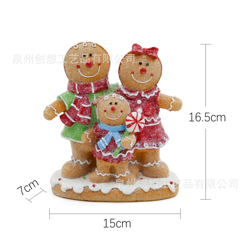 クロスボーダージンジャーブレッドマンクリスマス装飾装飾品ホームリビングルーム雰囲気アレンジメントクリスマス樹脂装飾品ギフト|undefined