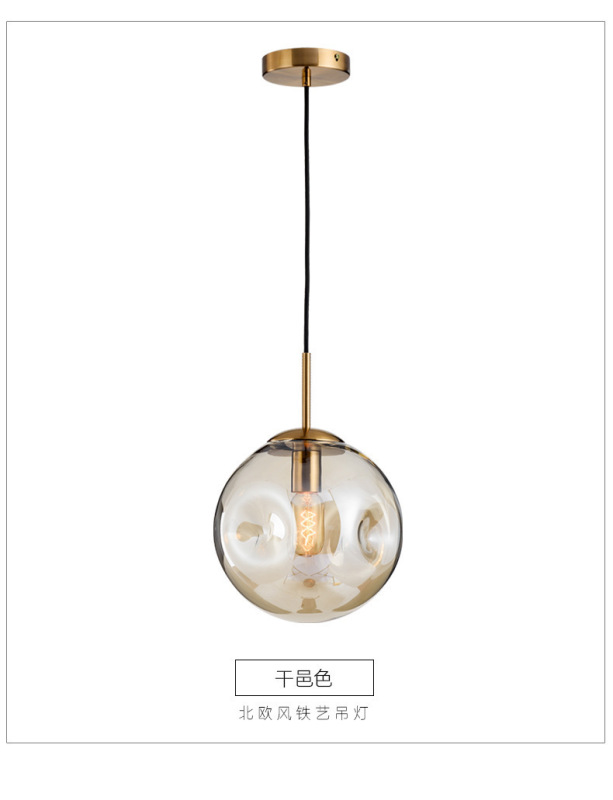 设计师包厢装饰法式卧室床头样板房餐厅创意圆形酒吧玻璃吊灯|undefined