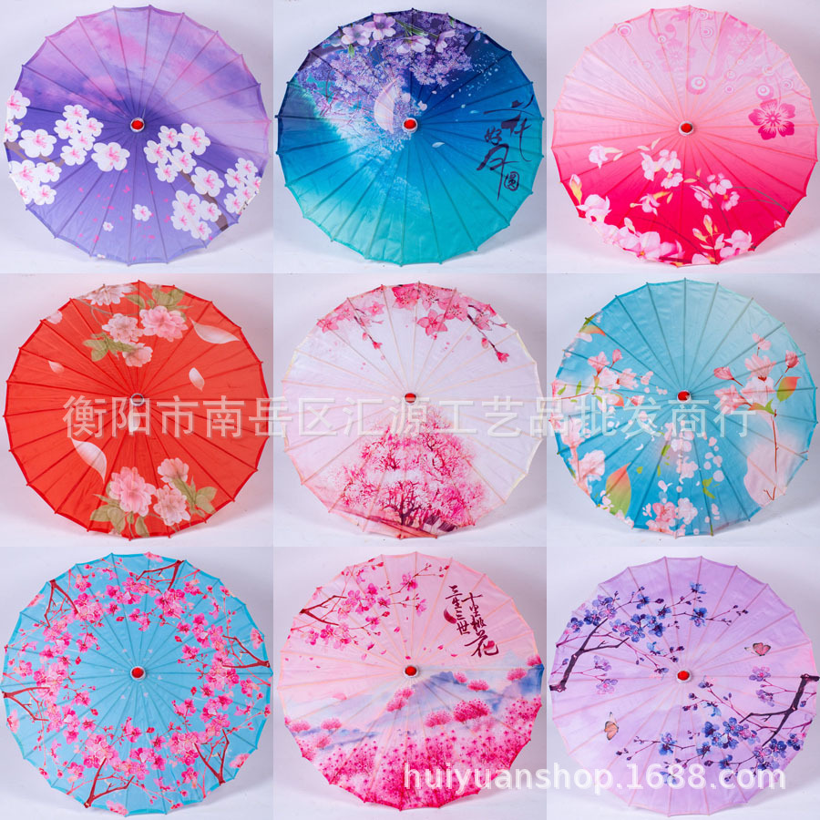 厂价批发古典印花伞汉服古装摄影道具伞飘带舞蹈伞油纸绸布伞|ms