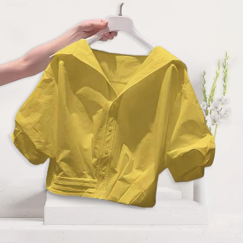 2026 Super Stylish Fashion Turn-Down Collar Puff Sleeve Shirt for Women, Summer Hot Trend Ins Style Loose Dopamine Short Shirt 2026 Super Stylish Fashion Turn-Down Collar Puff Sleeve Shirt for Women, Summer Hot Trend Ins Style Loose Dopamine Short Shirt