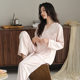 Ice Silk Pajamas Women's Spring 2025 New Casual Comfortable Spring and Summer Long Sleeve Outwear plus size Home Clothes suit