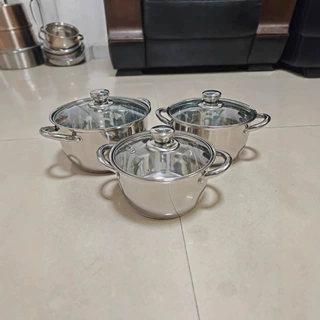 定制加工外贸热销锅具套装汤锅单底复底六件套套锅
