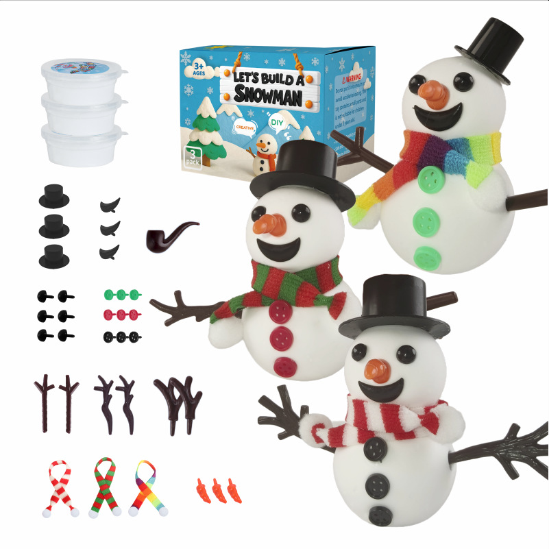 12 piezas de artesanía navideña kits de bricolaje para niños decoración de muñeco de nieve creativa arcilla seca al aire ultraligera regalo de vacaciones