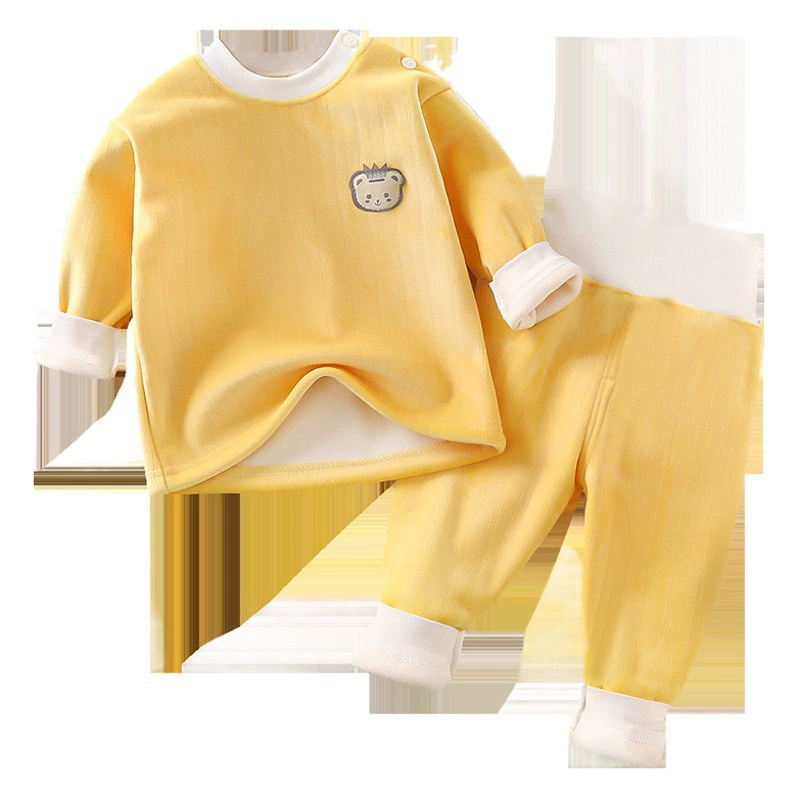 Baby plus бархатный костюм детское термобелье с высокой талией Детская осенняя одежда осенние брюки весна-осень мужские и женские пижамы Осень и зима