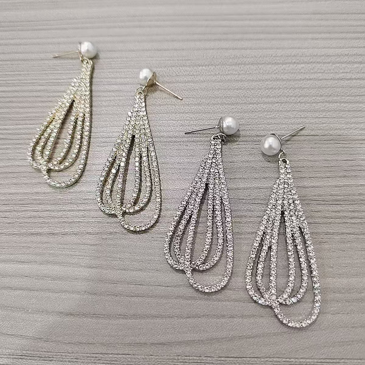 个性长款满钻流苏珍珠耳钉女高级感时尚大气小众潮流设计精致耳饰