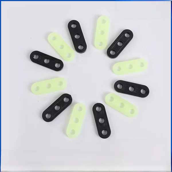 Black fluorescent green three-eye buckle outdoor camping tent canopy fixed three-hole Stop piece connecting rope buckle to stop sliding