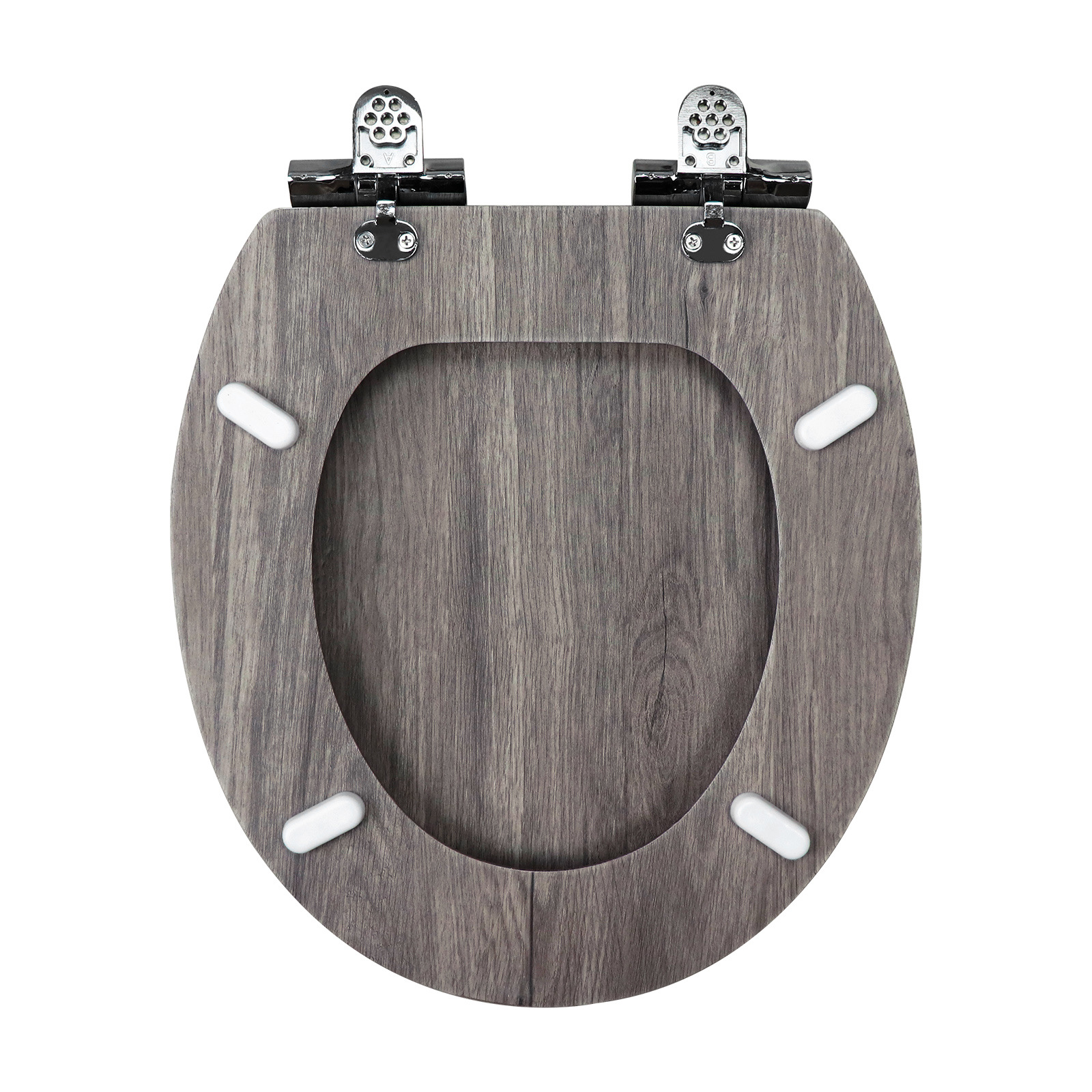 Fábrica directa de 17 pulgadas tablero de densidad madera MDF cubierta de inodoro cinta de pvc pegado corteza de madera gris caer lentamente