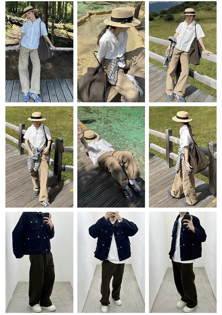 Epi Old Money Style Corduroy Casual Pants Loose Fit Unisex_voghion.com