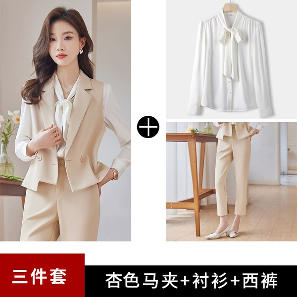 Apricot vest, trousers, shirt