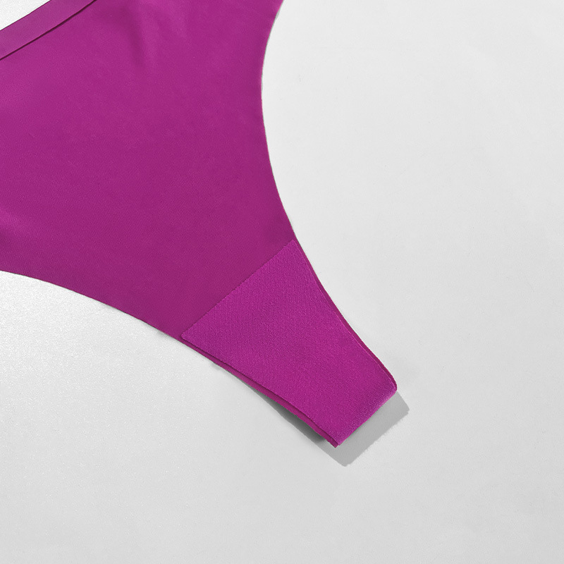 Tangas europeas y americanas de comercio exterior, bragas en T invisibles de una pieza para mujer, entrepierna de algodón puro, bragas sexy de seda de hielo transpirables