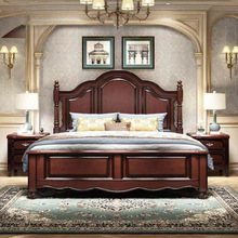 美式乡村实木床1.8米婚床主卧现代双人床1.5米轻奢软包公主床