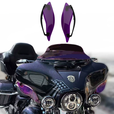 Glide Fixed Wing Windshield — Motorcycle front windshield - purple