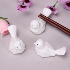 Zakka Ceramic Bird Chopstick Holder Rhombus Simple Bird Chopstick Holder Dove Chopstick Holder Ceramic Bird Ornament