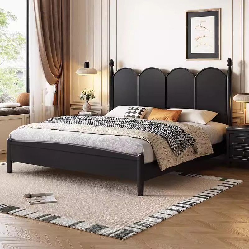 法式实木床现代简约1.5米1.8双人床中古风床美式复古小户型民宿床